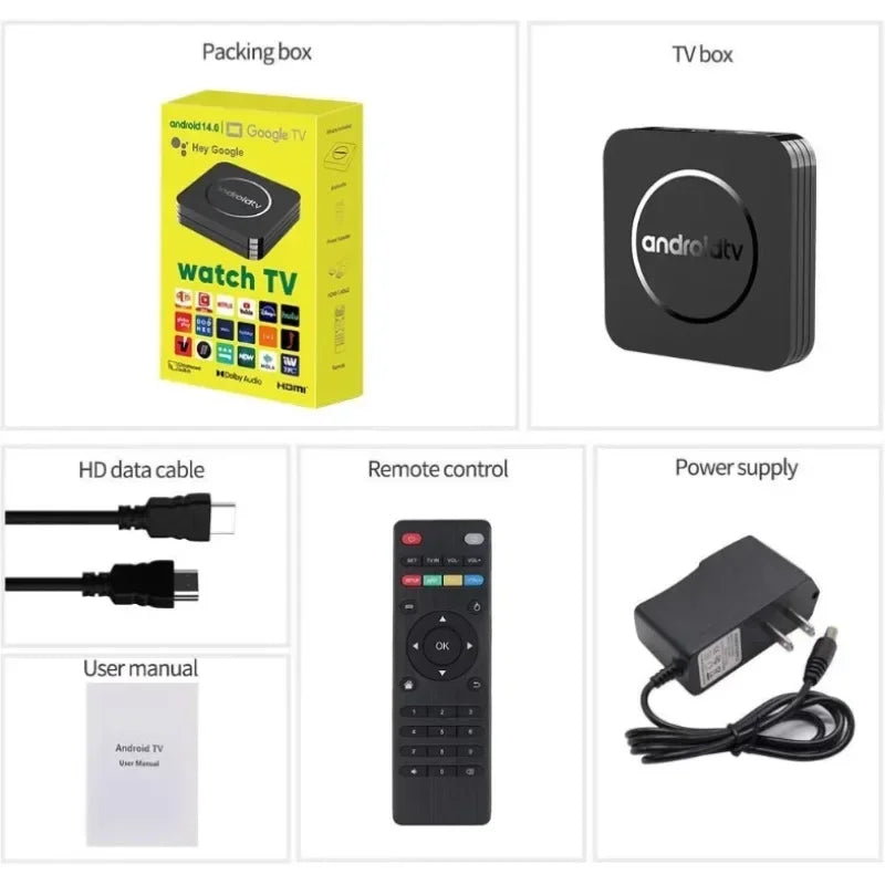 Q3 Smart TV Box Android 14 Allwinner H3 Quad Core Wifi 2.4G HDR 8K 4GB 64GB Media Player Set Top Box IPTV Youtube Google Play