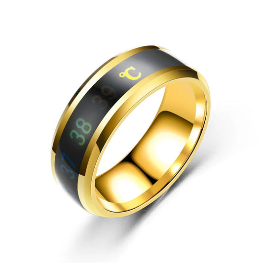 🖤 Smart Temperature Display Couple Ring