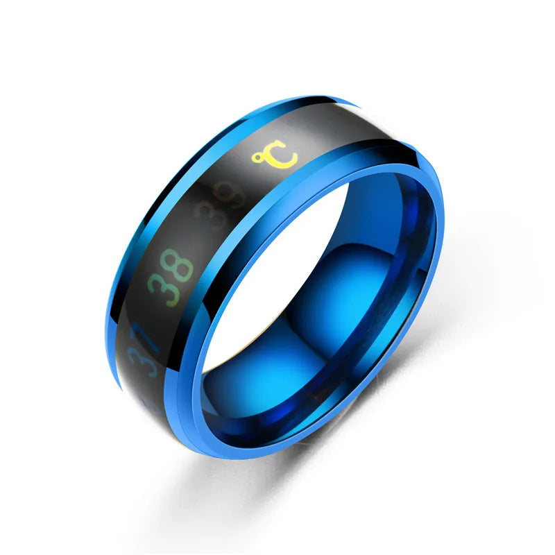 🖤 Smart Temperature Display Couple Ring