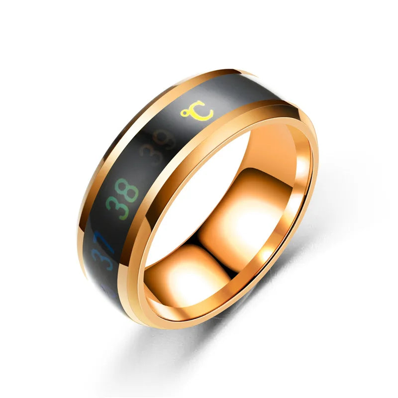 🖤 Smart Temperature Display Couple Ring