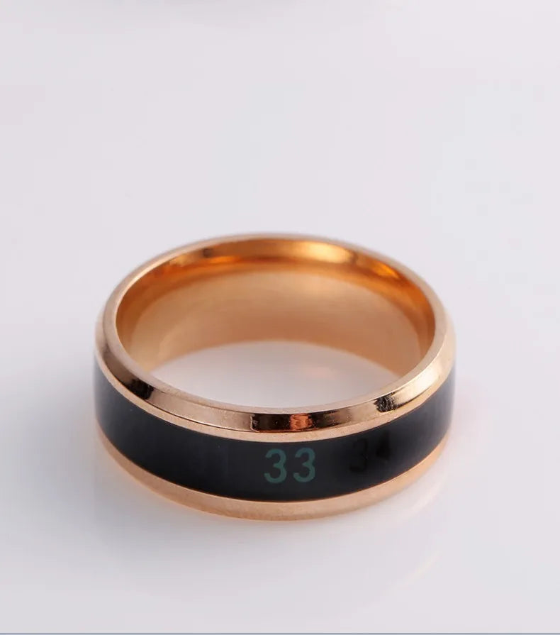 🖤 Smart Temperature Display Couple Ring